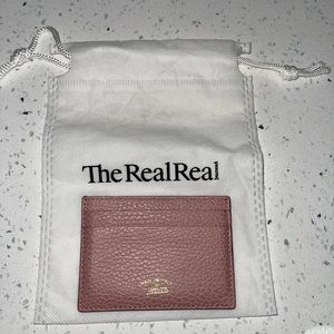 Pink Gucci swing Leather card Holder